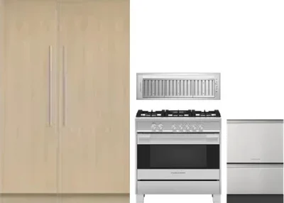 5 Piece Package Includes Refrigerator, Freezer, Range, Hood And Dishwasher